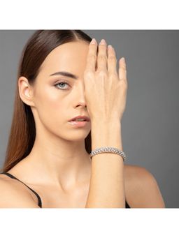 MAASHA - Women Silver Crystal Bangle Style Kada