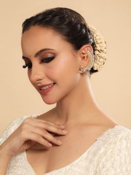 Nuyug - Peacock Kundan Gold Plated Ear Cuffs