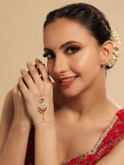 Nuyug - Gulabi Pink Charm Kundan Hathphool