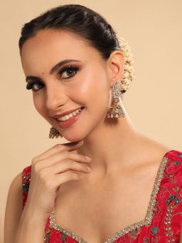 Nuyug - 22K Gold Plated Aureate Swirl Jhumka Earrings