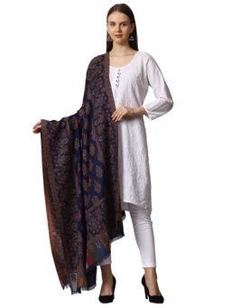 SWI STYLISH - Kashmiri Wool Shawl for Women-Navy Blue