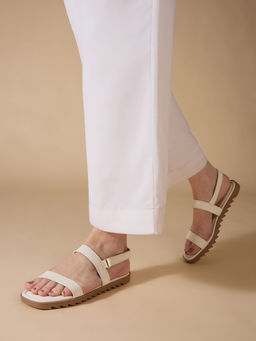 Inc.5 - Womens White Casual Solid Open Toe Flat Sandals