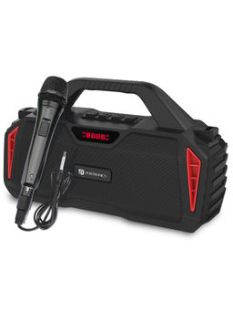 Portronics - Chime 20W Tws Wireless Bluetooth Speaker With Wired Karaoke Mic With Inbuit Fm (Red)