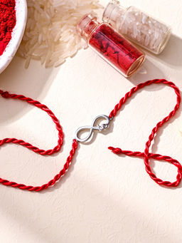 Zavya - Eternal Bond Rhodium-Plated 925 Sterling Silver Rakhi