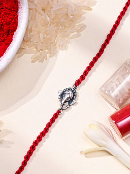 Zavya - Glorious Elephants Rhodium-Plated 925 Sterling Silver Rakhi