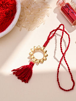 Zavya - Radiant Sunshine Gold-Plated 925 Sterling Silver Rakhi for Her