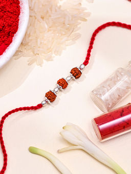 Zavya - 925 Sterling Silver Rudraksha Rakhi