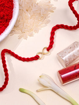 Zavya - 925 Sterling Silver Infinty Gold Plated Rakhi