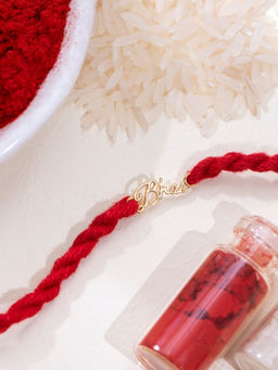 Zavya - 925 Sterling Silver Bhai in Gold Plating Rakhi