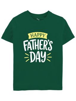Zeezeezoo - Happy Father's Day Printed Cotton T-Shirt