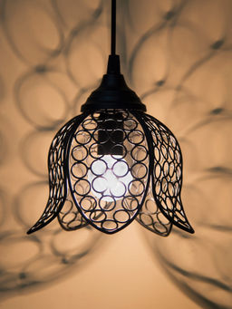 Homesake - Hanging Black Steel Lotus Light Hanging