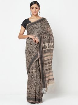 Fabindia - Cotton Kalamkari Printed Saree Without Blouse