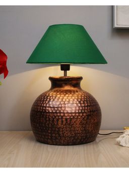 Homesake - Antique Table Lamp Pot Green Shade