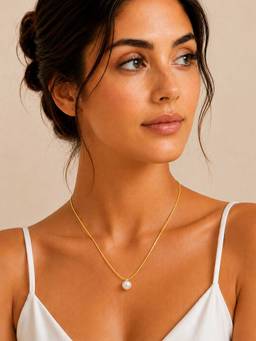 ZAISHA - White Stainless Steel 18K Gold Plated Necklace