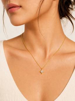 ZAISHA - White Stainless Steel 18K Gold Plated Necklace