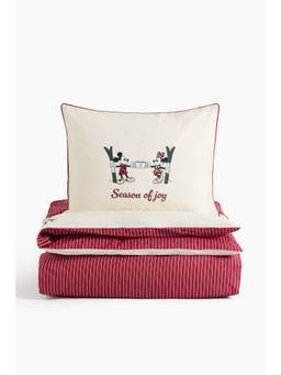 H&M - Red Patterned Duvet Cover Set