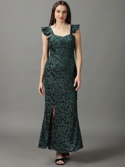 SHOWOFF - Womens Bodycon Green Embellished Maxi Dress