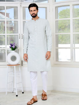 See Designs - Men Aqua Embellished Kurta