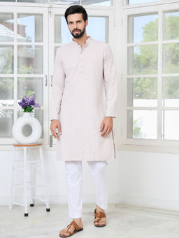 See Designs - Men Purple Embellished Kurta