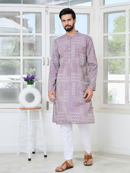 See Designs - Men Purple Printed Kurta