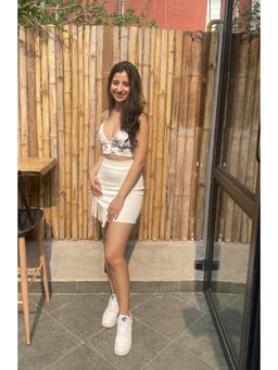 Meko Studio - White Cotton High Waist Skirt