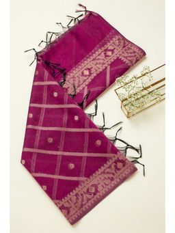 Soch - Women Magenta Woven Jamdani Dupatta