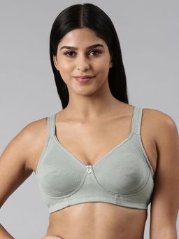 BLOSSOM - Green Solid T-Shirt Seamless Medium Coverage Bra
