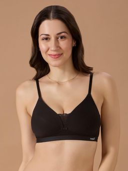 bodyline - Black Solid Padded Seamless Medium Coverage Bra