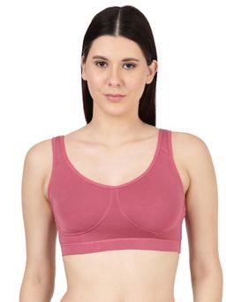 BLOSSOM - Pink Solid Non-Padded Seamless Full Coverage Bra