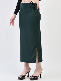 Brauch - Olive Solid Regular Saree Shapewear