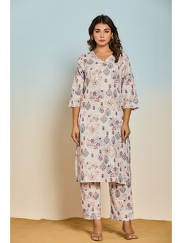 Autumnlane - Bindiya Pearl Linen Printed Kurta and Pant (Set of 2)