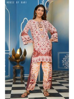HOUSE OF KARI - Printkari Poly Muslin Co-Ord In Multicolour (Set of 2)