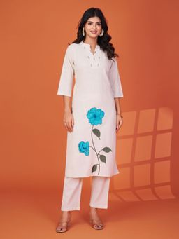 KAFTANIZE - Off White Color Base Kurta and Pant (Set of 2)