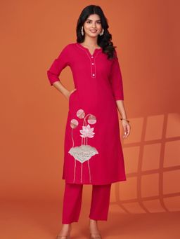 KAFTANIZE - Hot Pink Color Base Kurta and Pant (Set of 2)