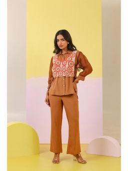 Autumnlane - Purna Cocoa Cotton Co-Ord with Overlay (Set of 3)