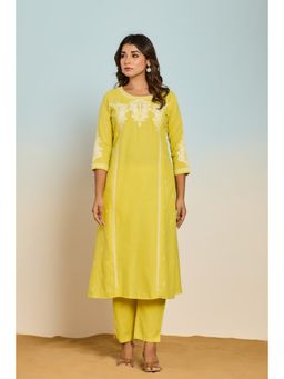 Autumnlane - Rajhans Parakeet Cotton Kurta and Pant (Set of 2)