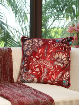 Revive Home - Cotton Viscose Digital Floral Printed Cushion Cover (18x18 inches)