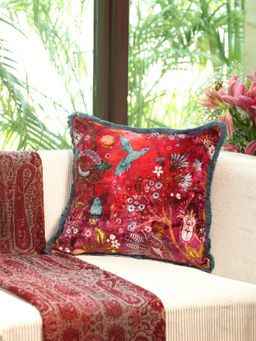 Revive Home - Cotton Viscose Digital Floral Printed Cushion Cover (18x18 inches)