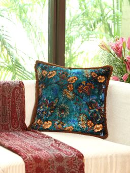 Revive Home - Cotton Viscose Digital Floral Printed Cushion Cover (18x18 inches)