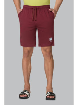 Van Heusen Innerwear - Men Drawstring Waist & Functional Pockets Shorts - Wine