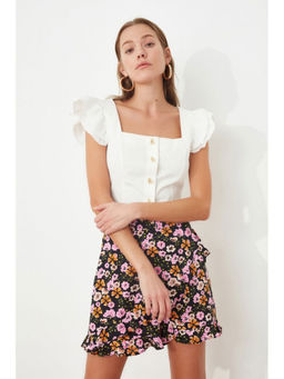 Trendyol - White Frill Sleeve Button Down Top