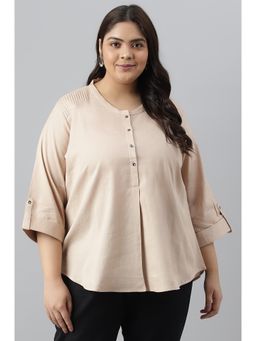 W - Beige Solid Top