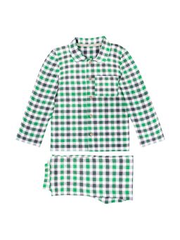 The Baby Atelier - Collared Shirt with Pyjama Green & Black Checks (Set of 2)