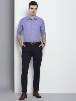 The Indian Garage Co - Men Slim Fit Solid Full Sleeves Cutaway Collar Formal Shirt - Blue