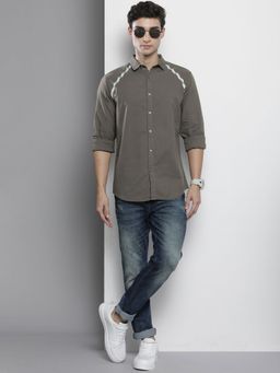 The Indian Garage Co - Men Regular Fit Print Full Sleeves Spread Collar Street Wear Shirt - Green