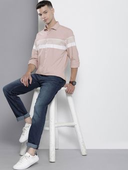 The Indian Garage Co - Men Regular Fit Full Sleeves Spread Collar Casual Shirt - Pink