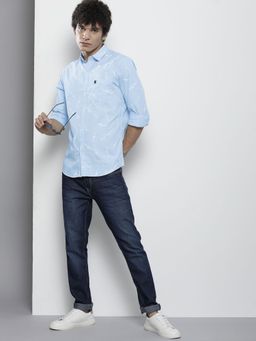 The Indian Garage Co - Men Regular Fit Printed Full Sleeves Cutaway Collar Casual Shirt - Grey