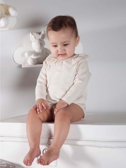THE BABY TRUNK - Infant Cream Paloma Knitted Bodysuit