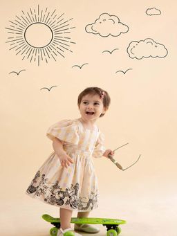 THE BABY TRUNK - Baby Girl Blush Circus Organic Cotton Dress with Headband (Set of 2)