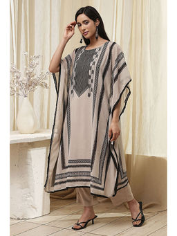 Biba - Women Polyester Printed Kaftan with Inner and Pant (Set of 3)